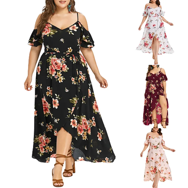 Funki Buys | Dresses | Women's Long Floral Chiffon Sundress
