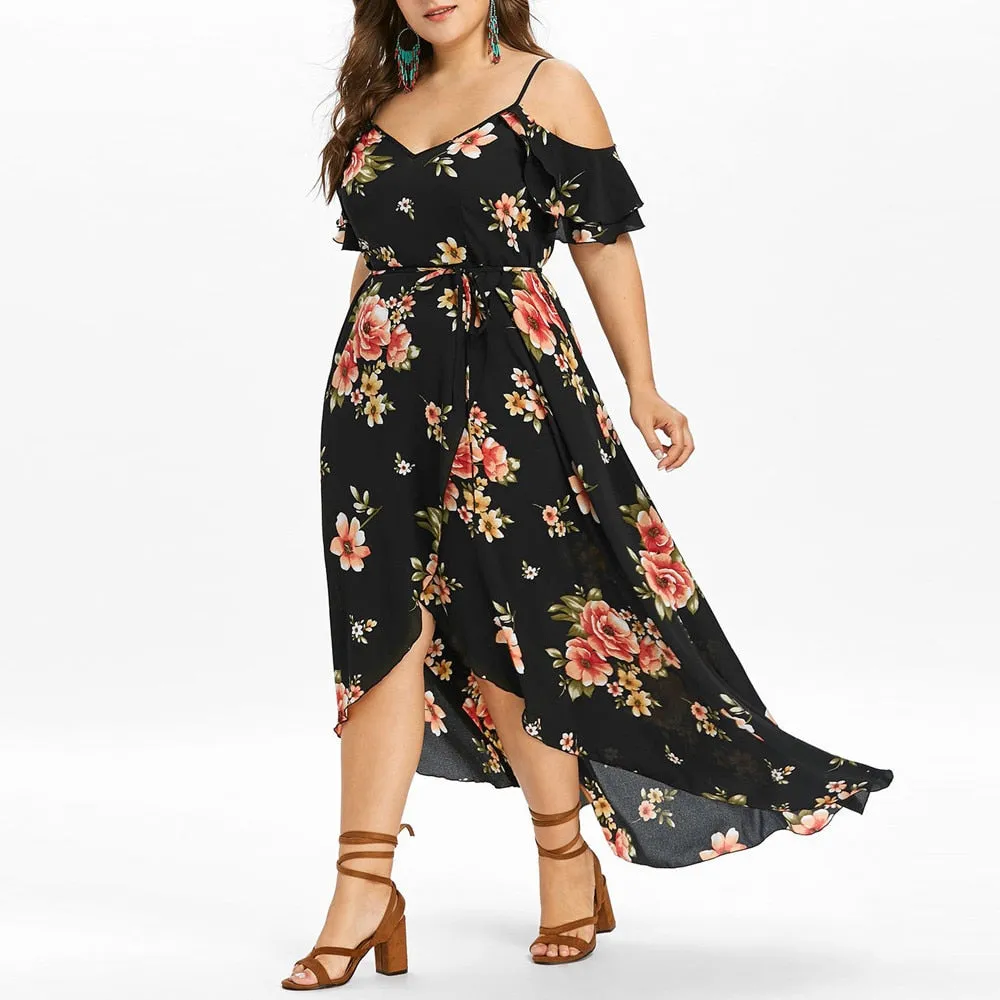 Funki Buys | Dresses | Women's Long Floral Chiffon Sundress
