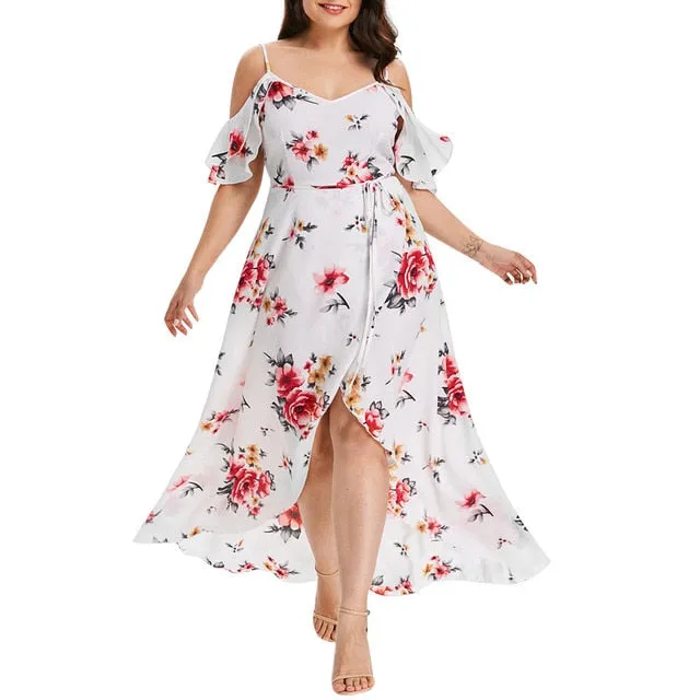Funki Buys | Dresses | Women's Long Floral Chiffon Sundress