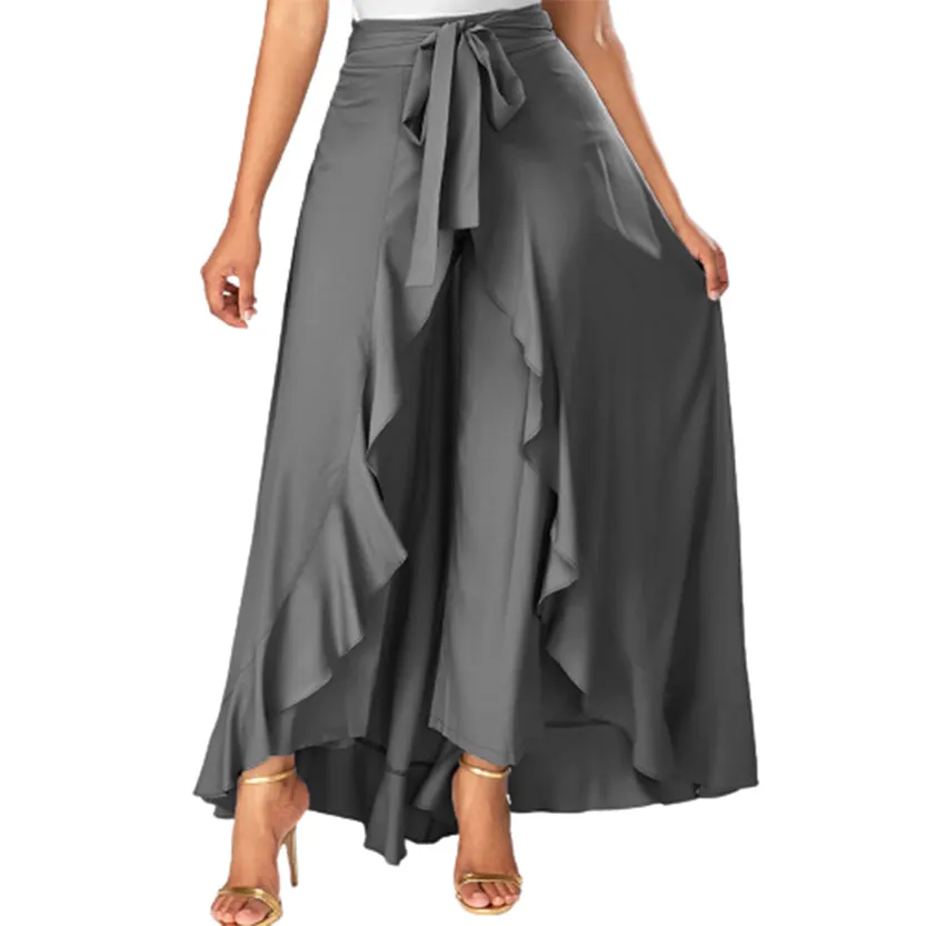 Funki Buys | Skirts | Women's Elegant Long Ruffled Skirt Pants