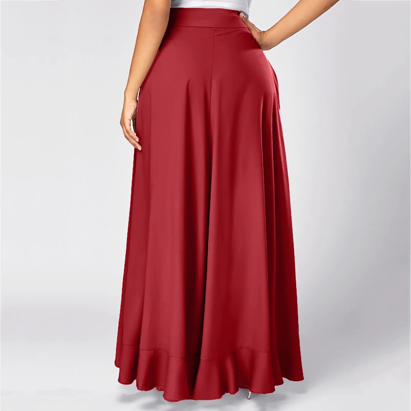 Funki Buys | Skirts | Women's Elegant Long Ruffled Skirt Pants
