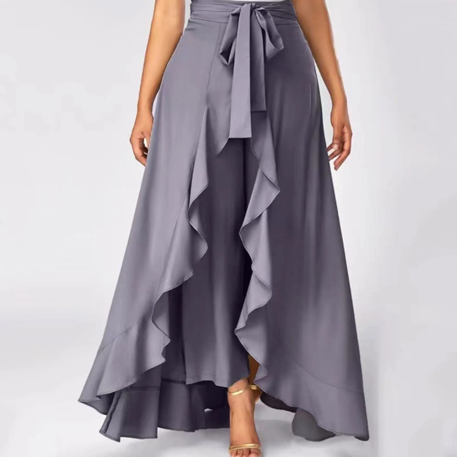 Funki Buys | Skirts | Women's Elegant Long Ruffled Skirt Pants
