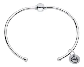 Genuine Sterling Silver Cape Cod Cuff Bracelet with Polished Sterling Silver Bead