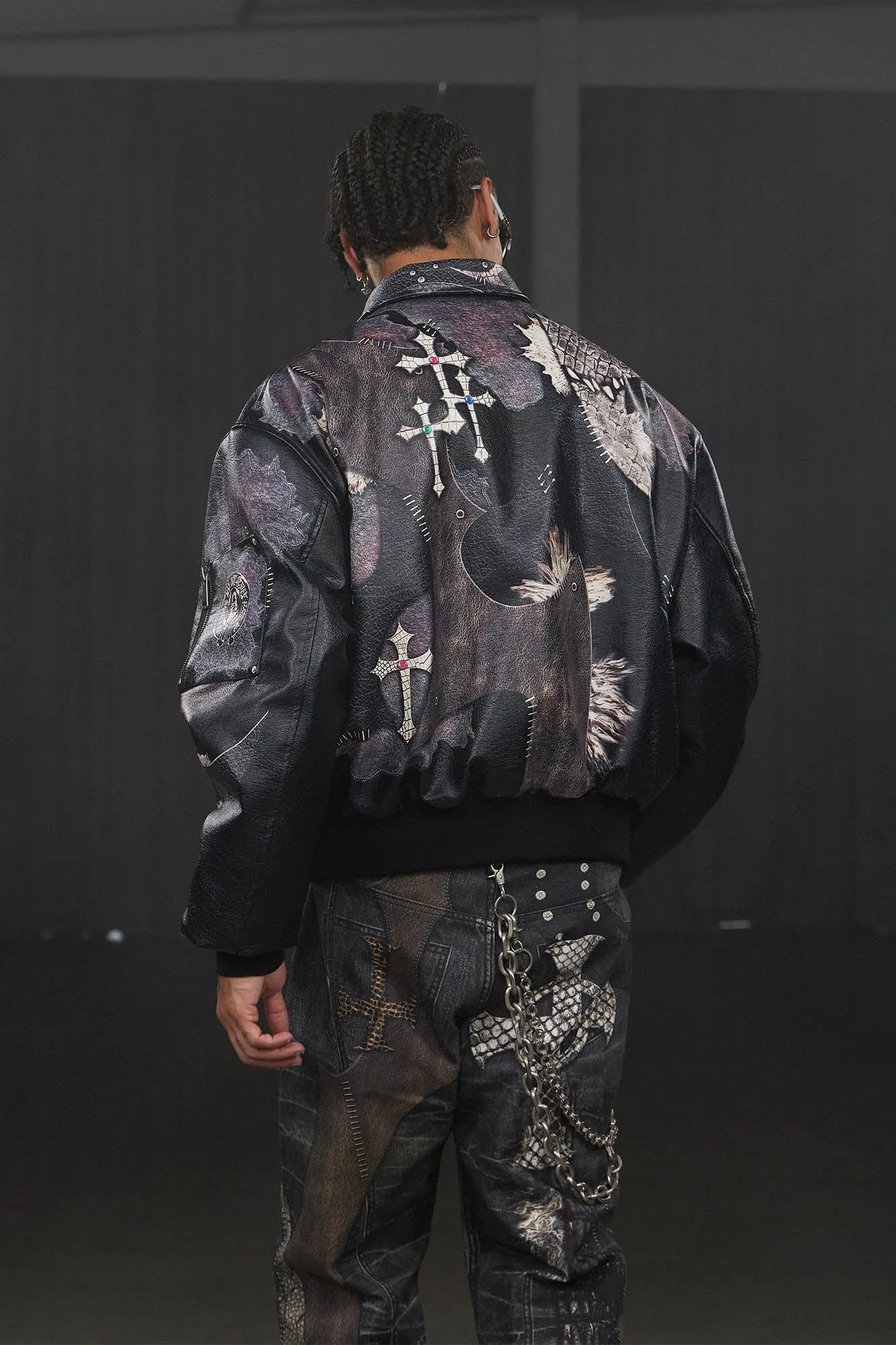 Gothic Cross Leather Jacket
