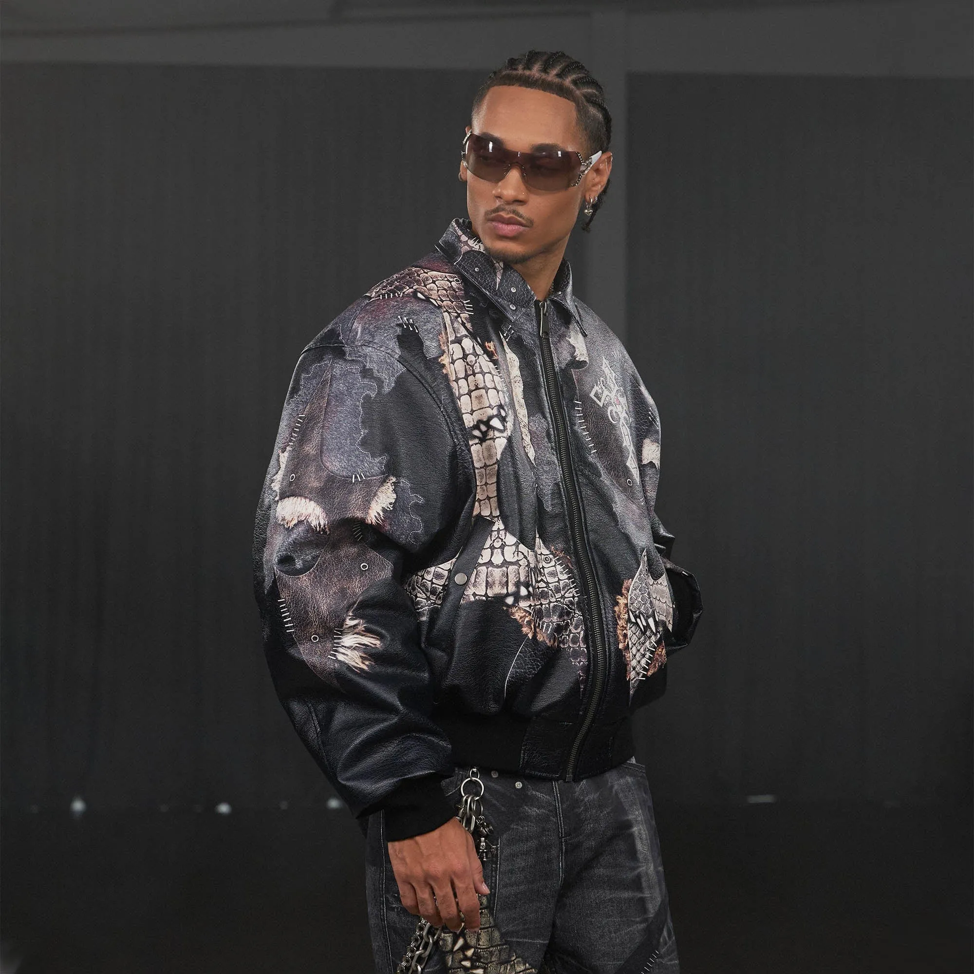 Gothic Cross Leather Jacket