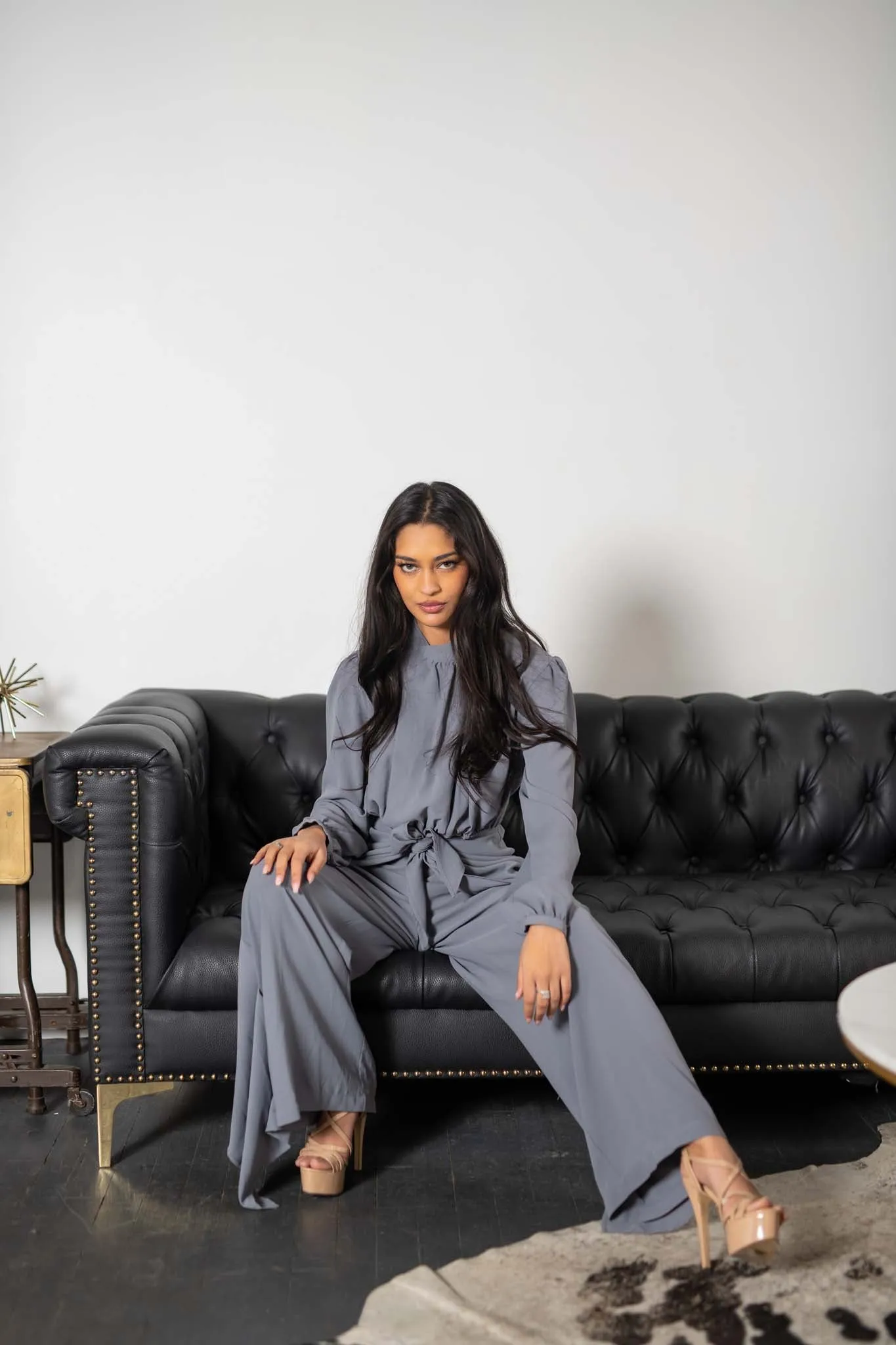 Grey Skirt Jumpsuit
