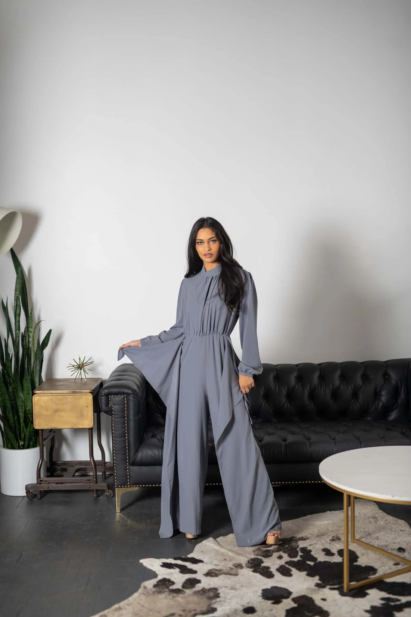 Grey Skirt Jumpsuit