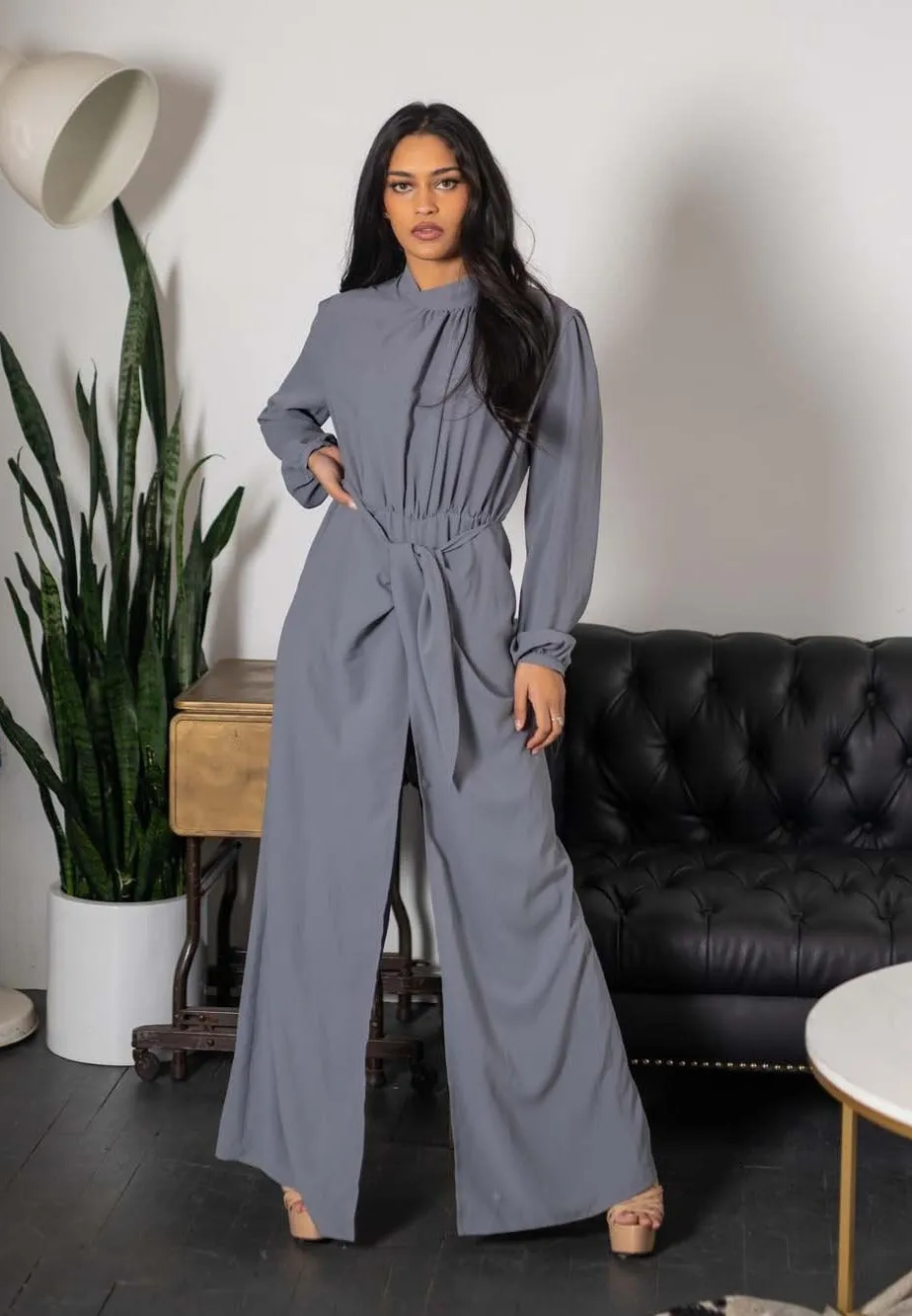 Grey Skirt Jumpsuit