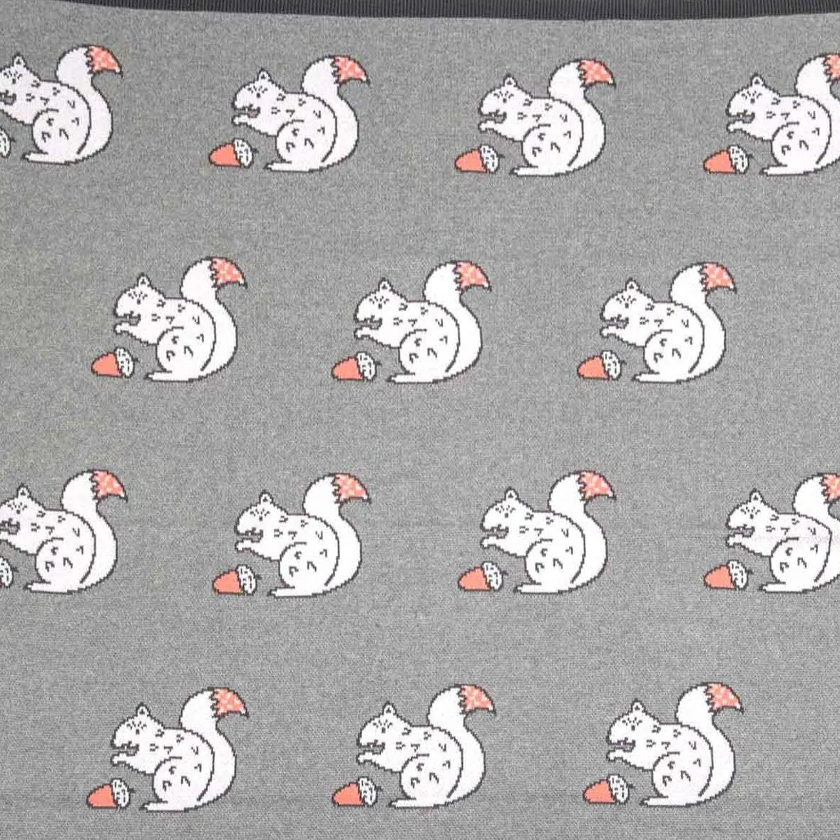 Grey Squirrel Indus Design Cotton Gift Boxed Baby Blanket