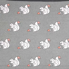 Grey Squirrel Indus Design Cotton Gift Boxed Baby Blanket