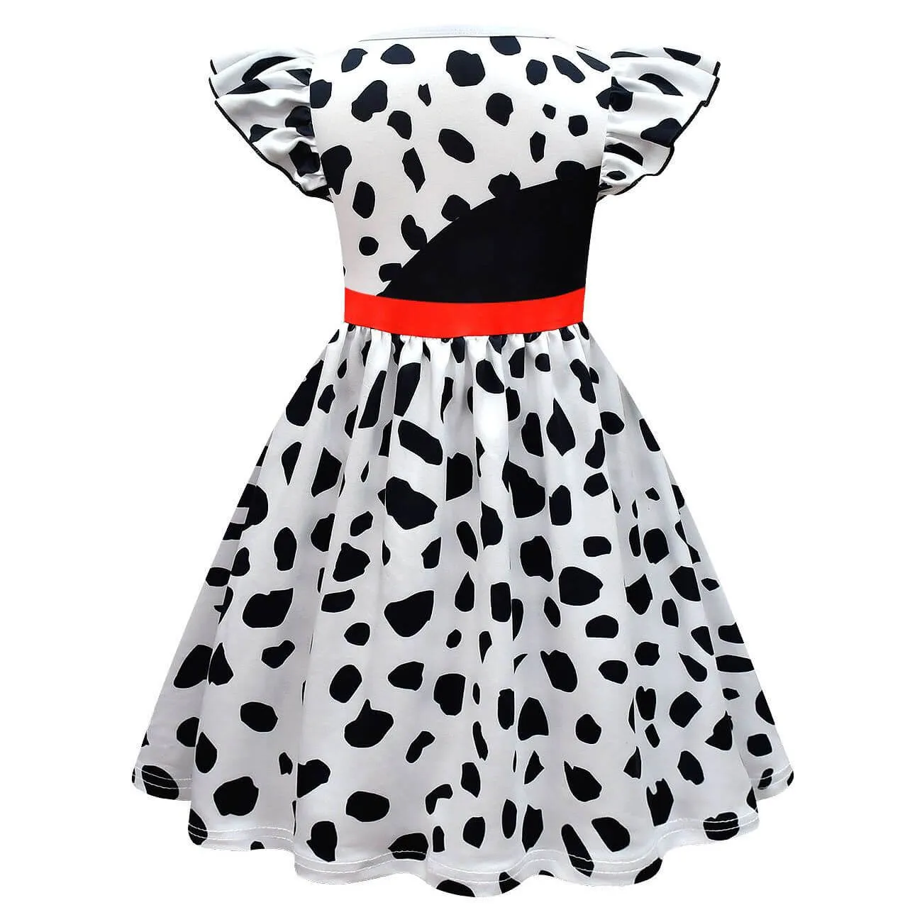 Grils White/ Black Costume Halloween Cosplay Dress Kids Cosplay Dress Wig Bag Full Set