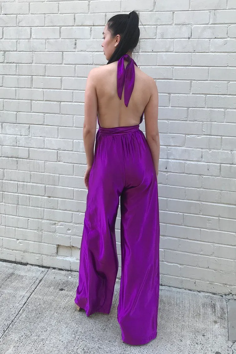 Halter Jumpsuit in Violet