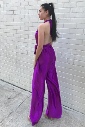 Halter Jumpsuit in Violet