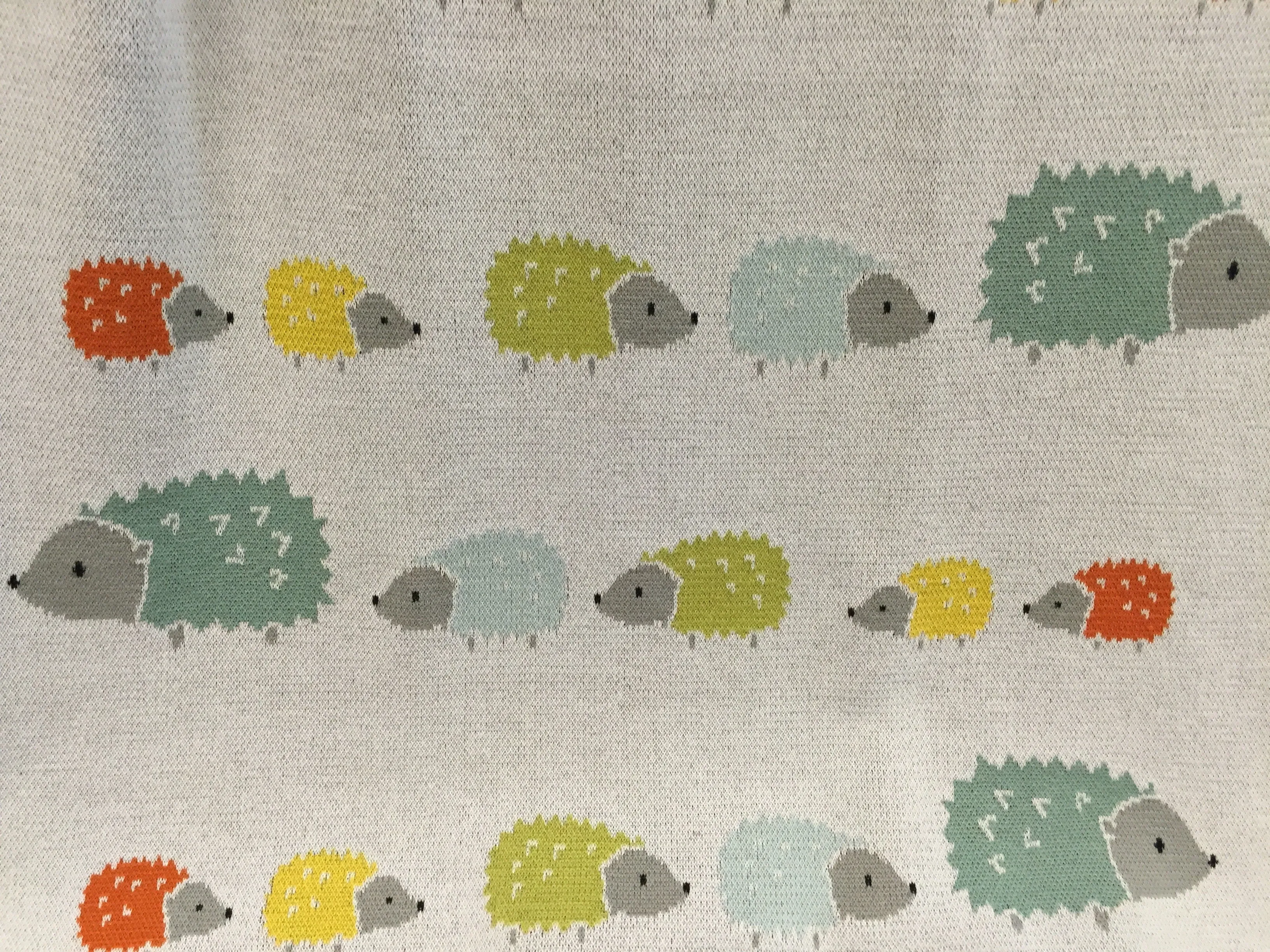 Hedgehog Cotton Knit Baby Blanket