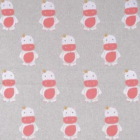 Hippo Baby Cotton Knit  Blanket in Gift Box
