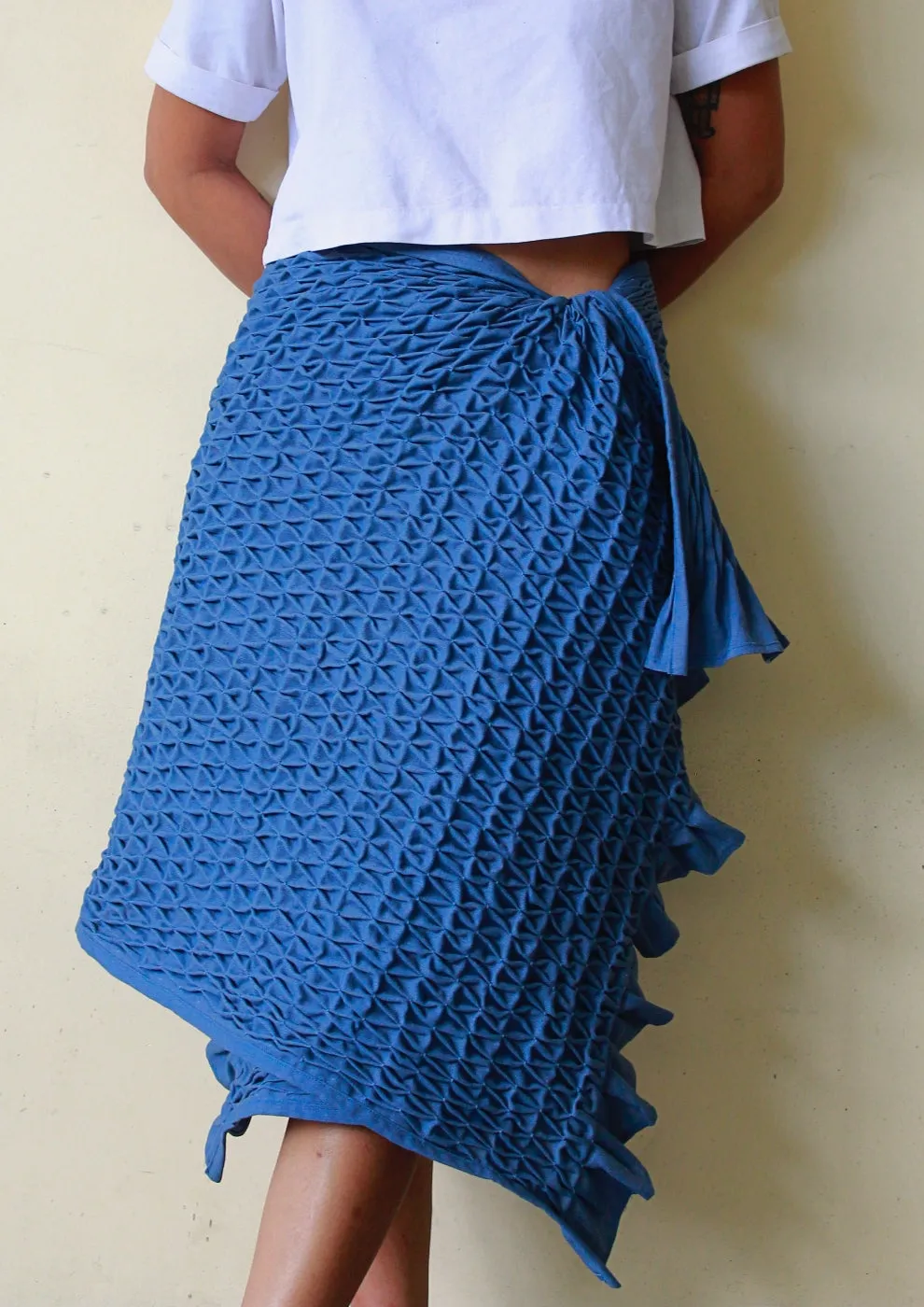 honeycomb shawl - blue