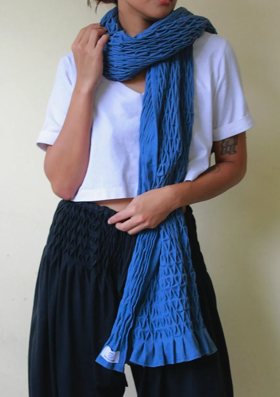honeycomb shawl - blue
