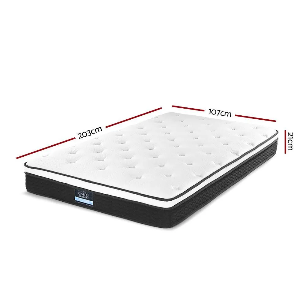 King Single Package | Bronte Storage Bed Frame White & Bonita Euro Top Mattress (Medium Firm)