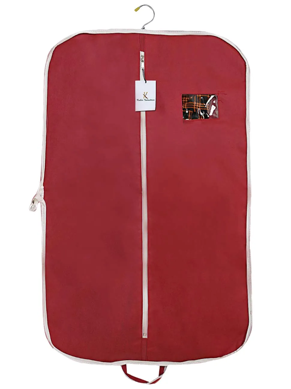 Kuber Industries 2 Pieces Foldable Non Woven Men's Coat Blazer Suit Cover (Maroon & Brown) -CTKTC041689