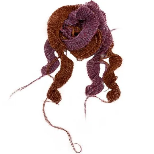 Ladies Spiral Ruffler Color Block Kint Scarves YW052