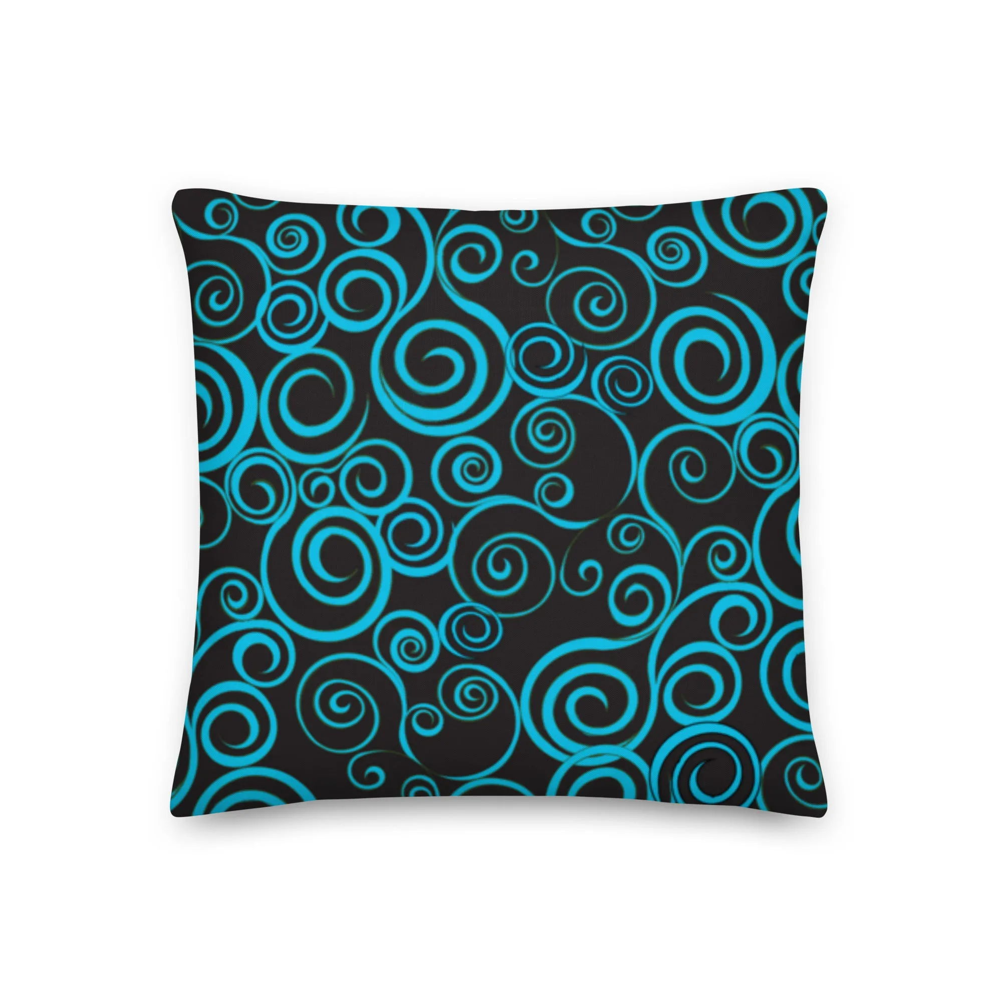 Large Blue Spiral on Black super Soft Throw Blanket 50x60” & 60x80” Towel 30x40”