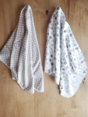 Large Polka Dot Organic Cotton Swaddling Blanket