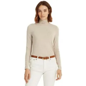 Lauren Ralph Lauren Slim-Fit Turtleneck Top – Farro Heather, Size Large