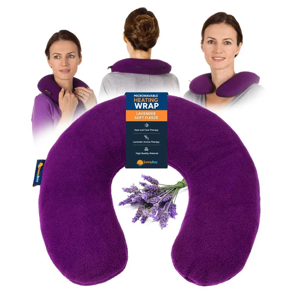 Lavender-scented Microwavable Neck Heating Pad, Washable Cotton Purple Cover