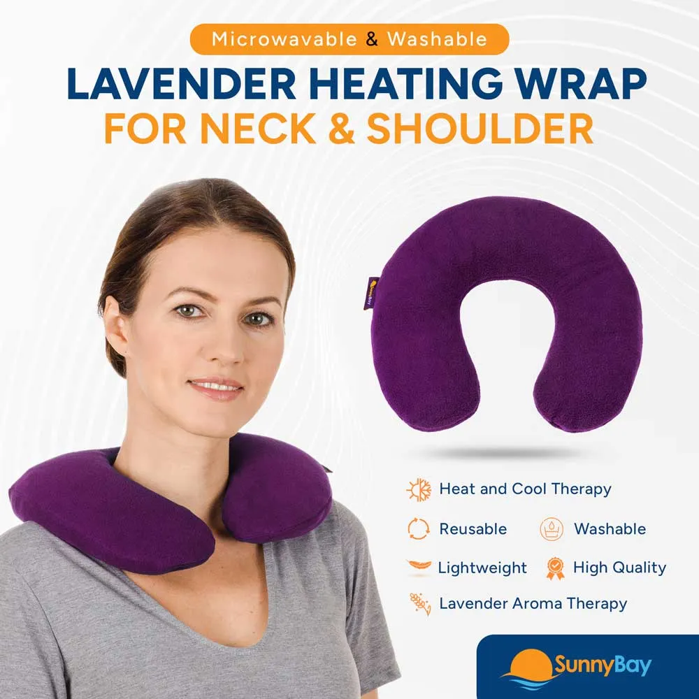 Lavender-scented Microwavable Neck Heating Pad, Washable Cotton Purple Cover