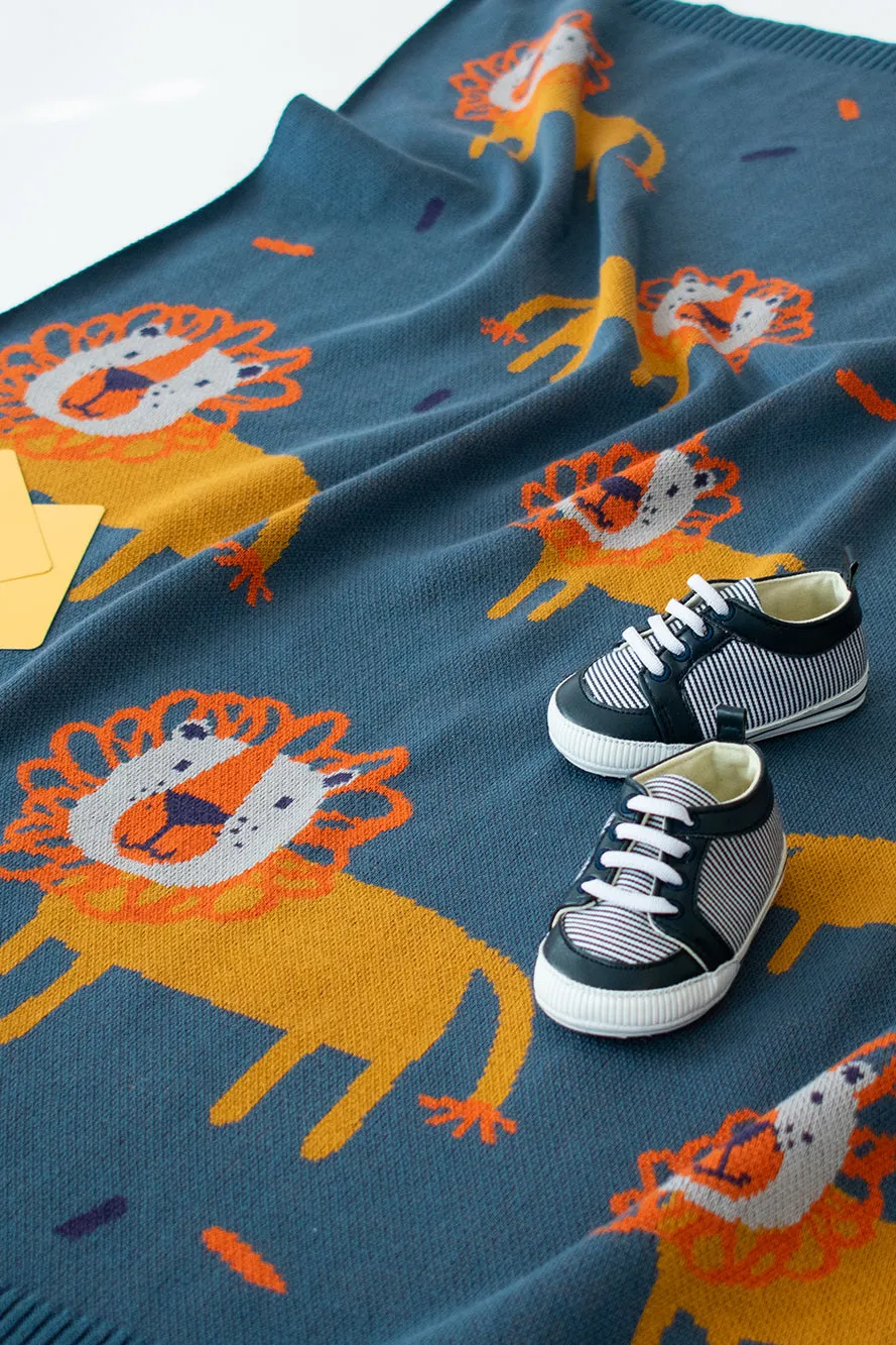 Leroy Lion Baby Blanket Cotton Gift Boxed