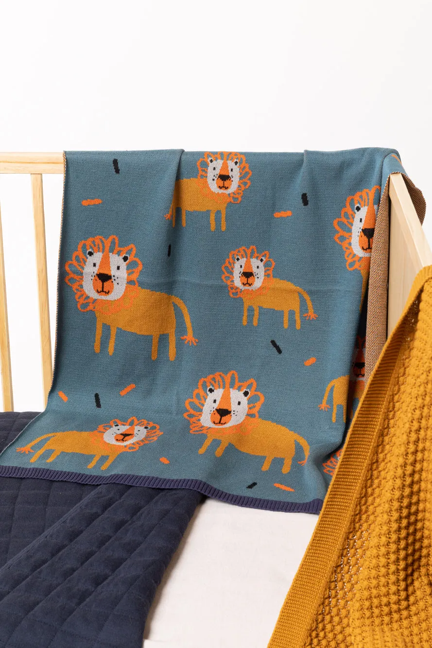 Leroy Lion Baby Blanket Cotton Gift Boxed