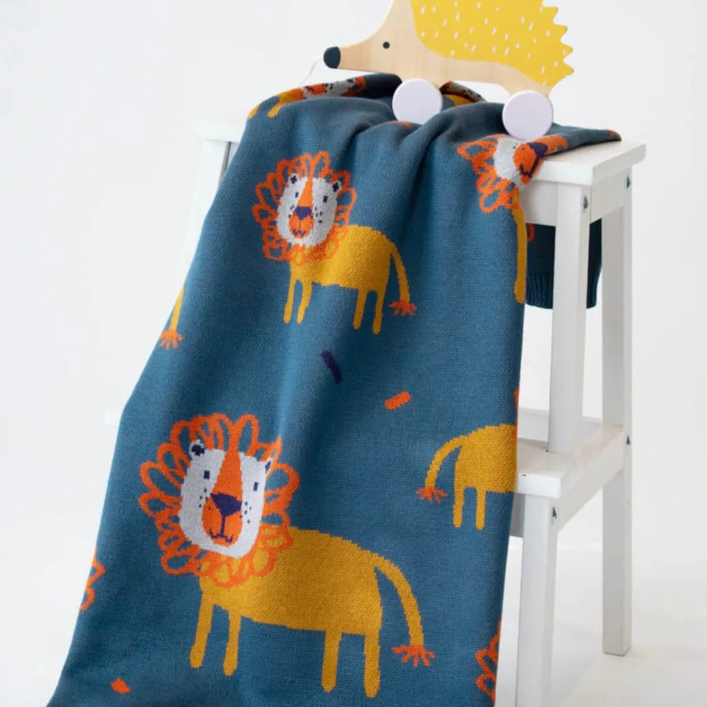 Leroy Lion Baby Blanket Cotton Gift Boxed