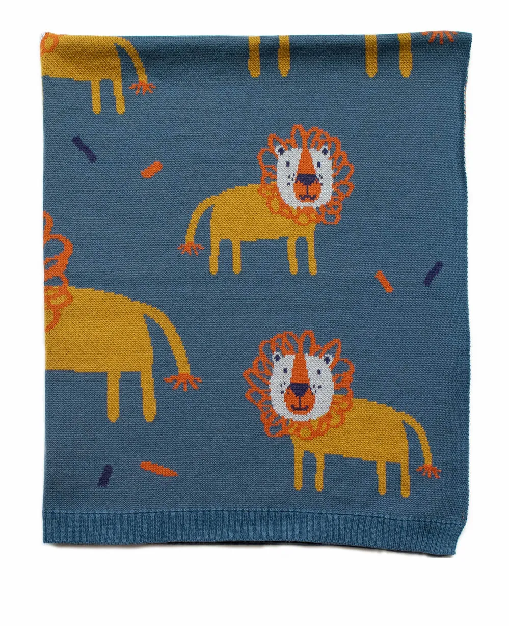 Leroy Lion Baby Blanket Cotton Gift Boxed
