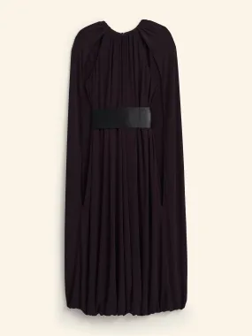 Limited edition cape dress with belt