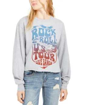 Love Tribe Junior's Rock N Roll Graphic T-Shirt Gray Size Medium