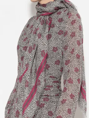 Luisa Cerano Scarf With Floral Motif Print 808689 9417 Col 1031