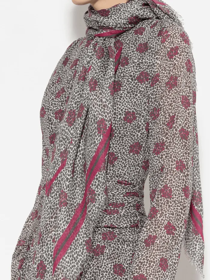 Luisa Cerano Scarf With Floral Motif Print 808689 9417 Col 1031