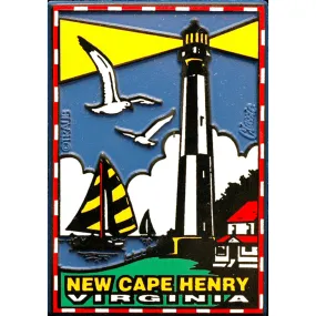 MGVA30 Rubber Magnet Large New Cape Henry VA Poster Lighthouse