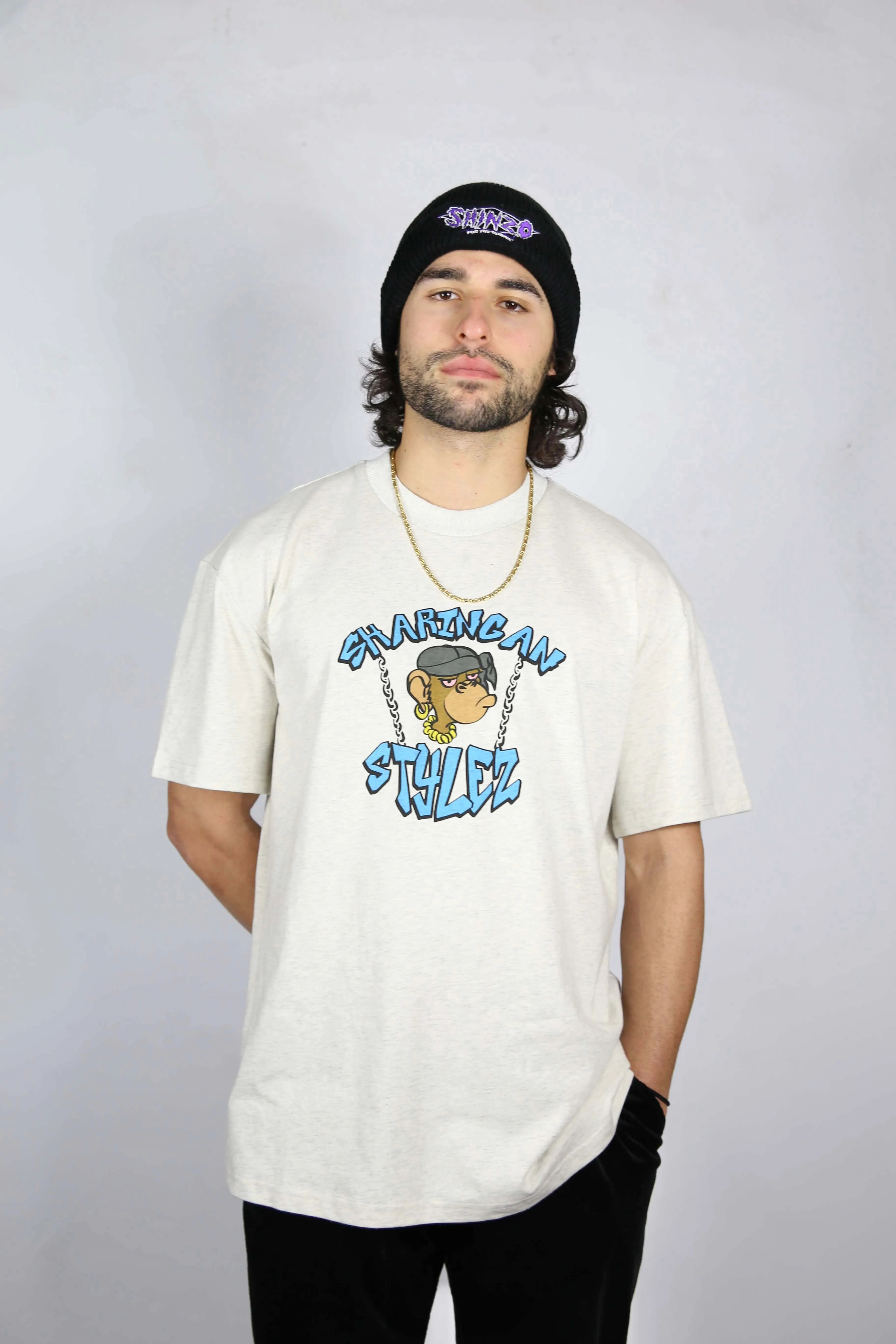 Monkey Biz Grey Marle T-Shirt