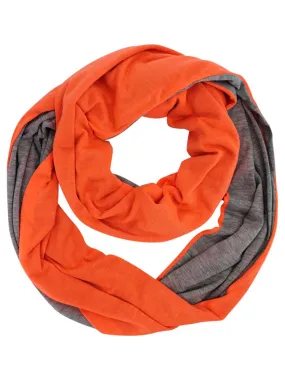 Neon Orange Casual Two-Tone Jersey Knit Infinity Scarf
