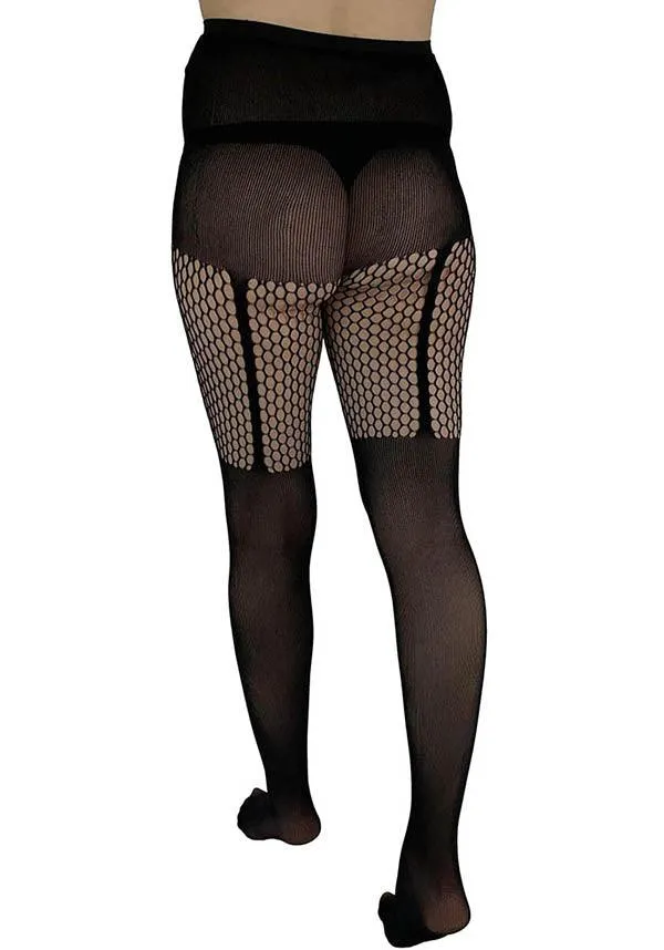 Net Stripe | SUSPENDER TIGHTS