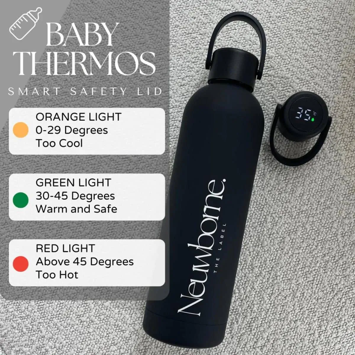 Neuwborne Formula Feeding Baby Thermos - Black