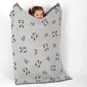 Panda Bao Bao Cotton Knit Baby Blanket