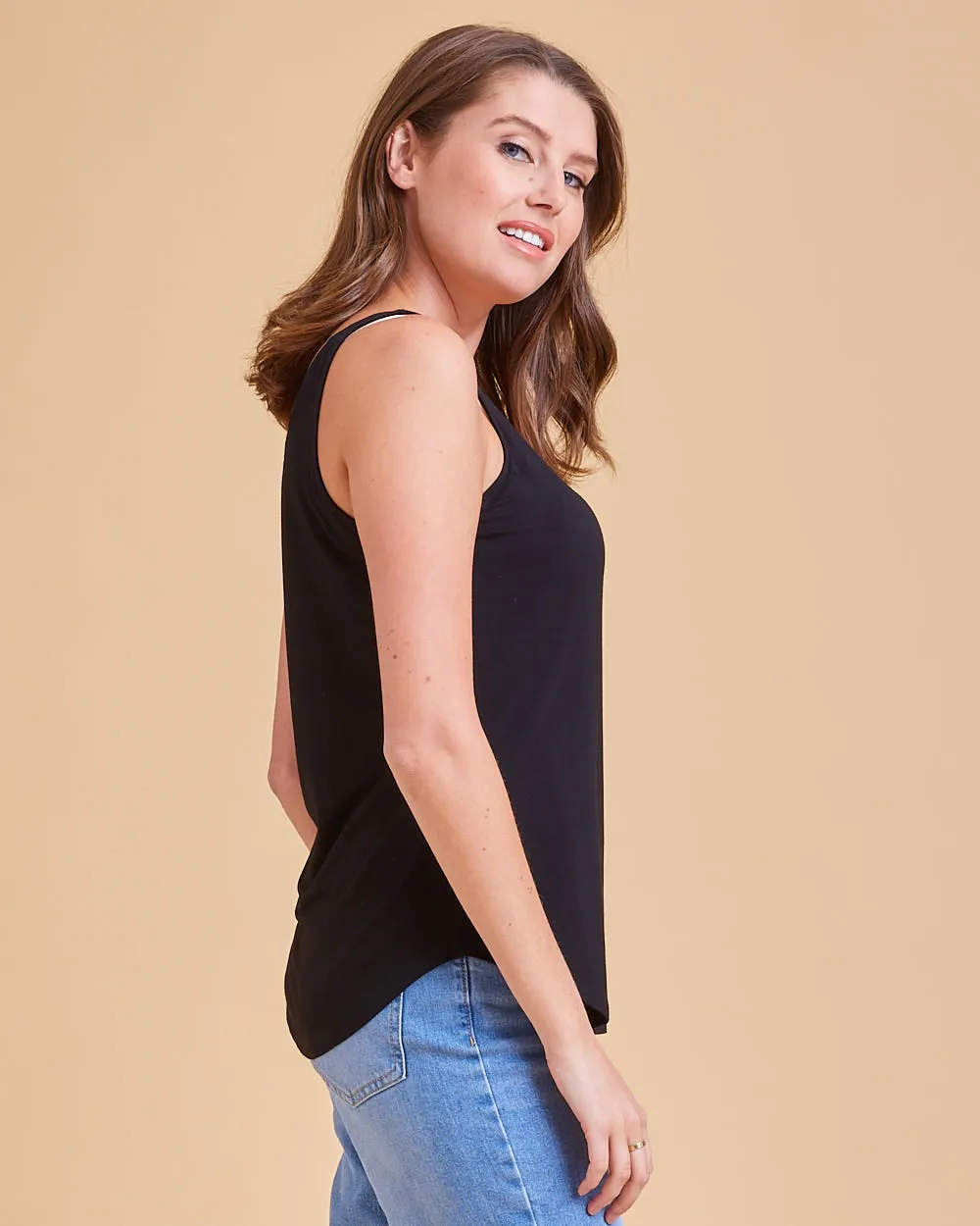 Peachy Nursing Tank - Black