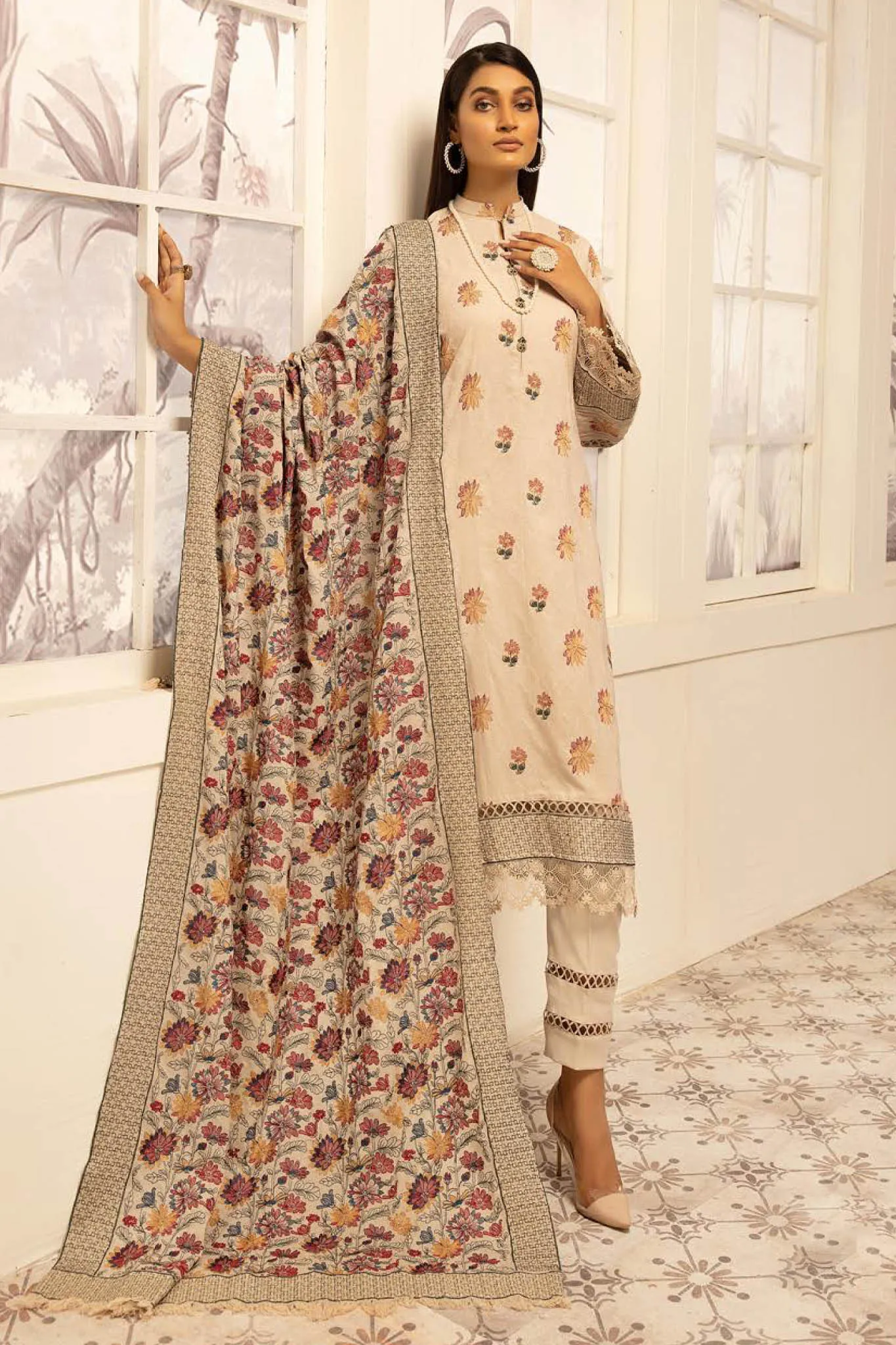 Pearl by Riaz Arts Unstitched 3 Piece Exclusive Shawl Collection'2022-PE-07