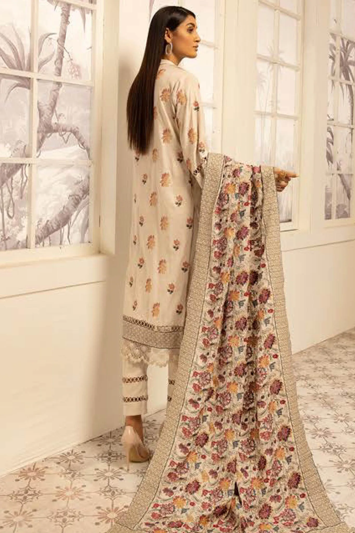 Pearl by Riaz Arts Unstitched 3 Piece Exclusive Shawl Collection'2022-PE-07