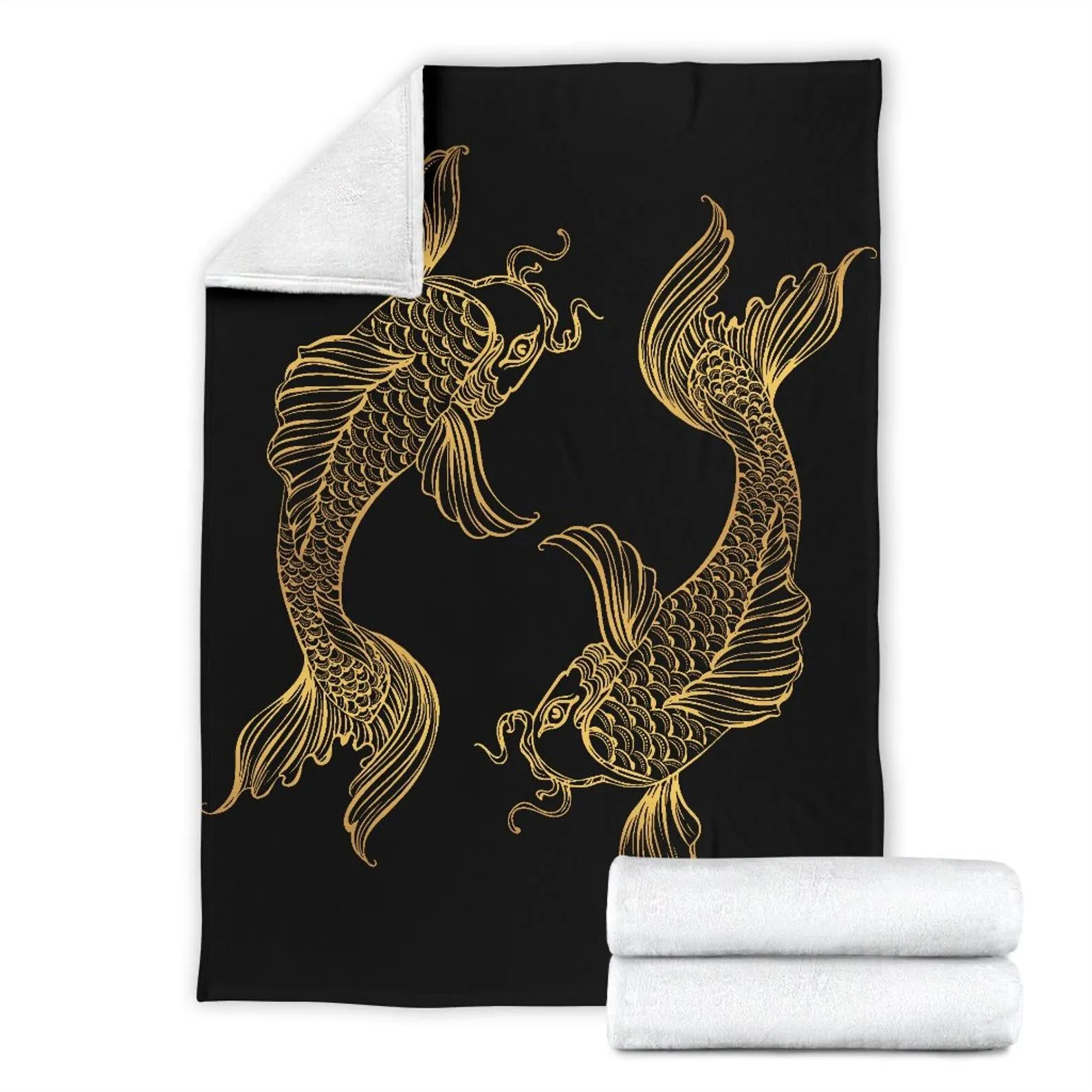 Pisces Zodiac Blanket, Golden Pisces Fish Lover Throw Blanket, Teen Girls Boys And Adult Micro Fleece Blanket, Warm Pisces Throw Blanket