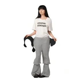 Pocket Out Question Mark Knit Pants