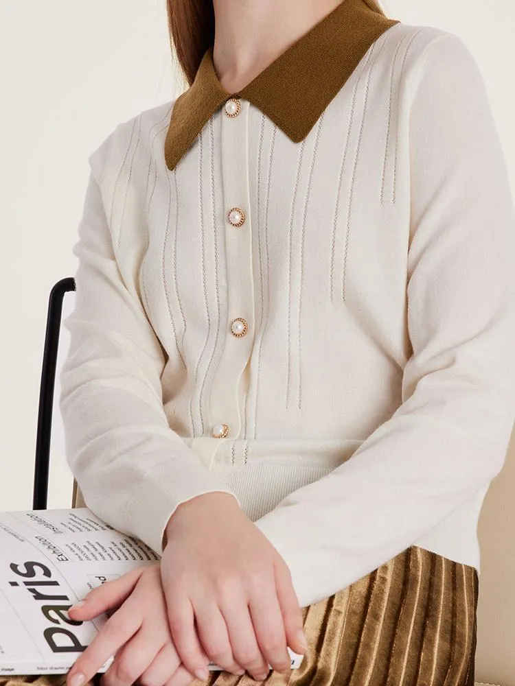 Polo Neck Sweater And Pleated Skirt Two-Piece Set