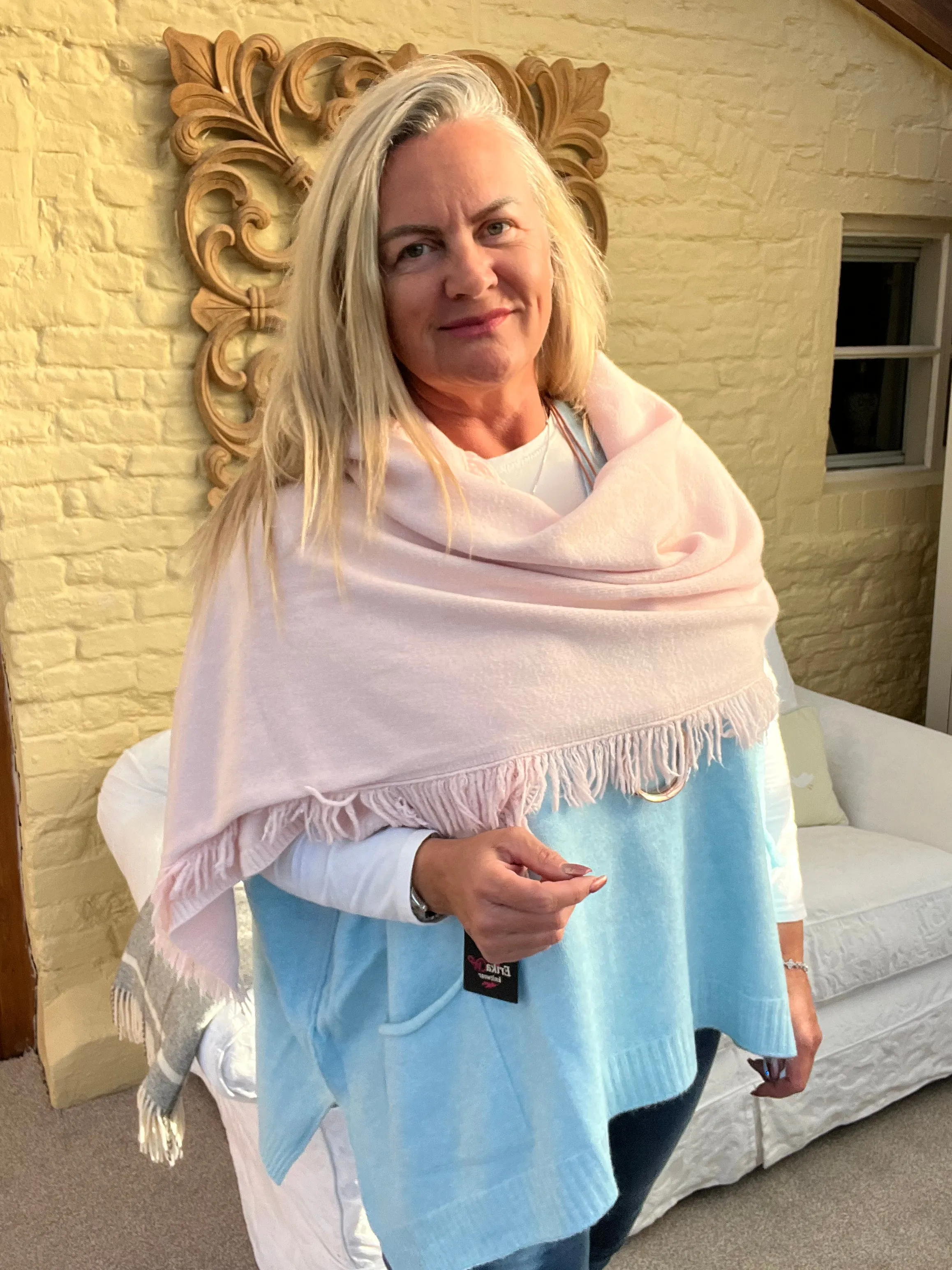 Portofino Fine Knitted Fringed End Long Scarf